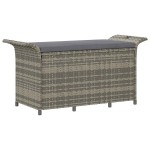 vidaXL Bancă de grădină cu pernă, gri, 116x46x57 cm, poliratan vidaXL Bancă de grădină cu pernă, gri, 116x46x57 cm, poliratan