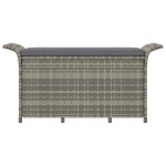 vidaXL Bancă de grădină cu pernă, gri, 116x46x57 cm, poliratan vidaXL Bancă de grădină cu pernă, gri, 116x46x57 cm, poliratan