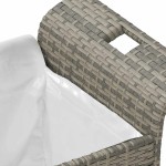 vidaXL Bancă de grădină cu pernă, gri, 116x46x57 cm, poliratan vidaXL Bancă de grădină cu pernă, gri, 116x46x57 cm, poliratan