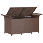 vidaXL Bancă de grădină cu pernă, maro, 116x46x57 cm, poliratan vidaXL Bancă de grădină cu pernă, maro, 116x46x57 cm, poliratan
