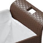 vidaXL Bancă de grădină cu pernă, maro, 116x46x57 cm, poliratan vidaXL Bancă de grădină cu pernă, maro, 116x46x57 cm, poliratan
