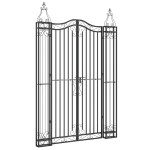 vidaXL Poartă de grădină, negru, 121x8x180 cm, fier forjat vidaXL Poartă de grădină, negru, 121x8x180 cm, fier forjat