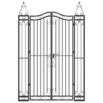 vidaXL Poartă de grădină, negru, 121x8x180 cm, fier forjat vidaXL Poartă de grădină, negru, 121x8x180 cm, fier forjat