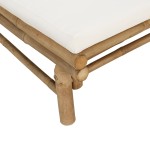 vidaXL Set mobilier de grădină cu perne alb crem, 2 piese, bambus vidaXL Set mobilier de grădină cu perne alb crem, 2 piese, bambus