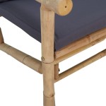 vidaXL Set mobilier de grădină cu perne gri închis, 2 piese, bambus vidaXL Set mobilier de grădină cu perne gri închis, 2 piese, bambus