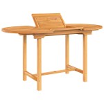 vidaXL Masă extensibilă de grădină 110-160x80x75 cm lemn masiv de tec