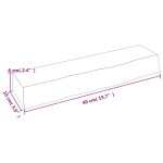 vidaXL Poliță de perete, 40x10x6 cm, lemn masiv de stejar netratat
