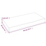 vidaXL Poliță de perete, 40x20x4 cm, lemn masiv de stejar netratat