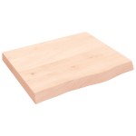 vidaXL Poliță de perete, 60x50x(2-6) cm, lemn masiv de stejar netratat