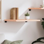 vidaXL Poliță de perete, 60x60x(2-4) cm, lemn masiv de stejar netratat