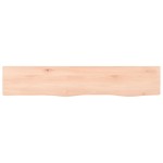 vidaXL Poliță de perete, 100x20x2 cm, lemn masiv de stejar netratat