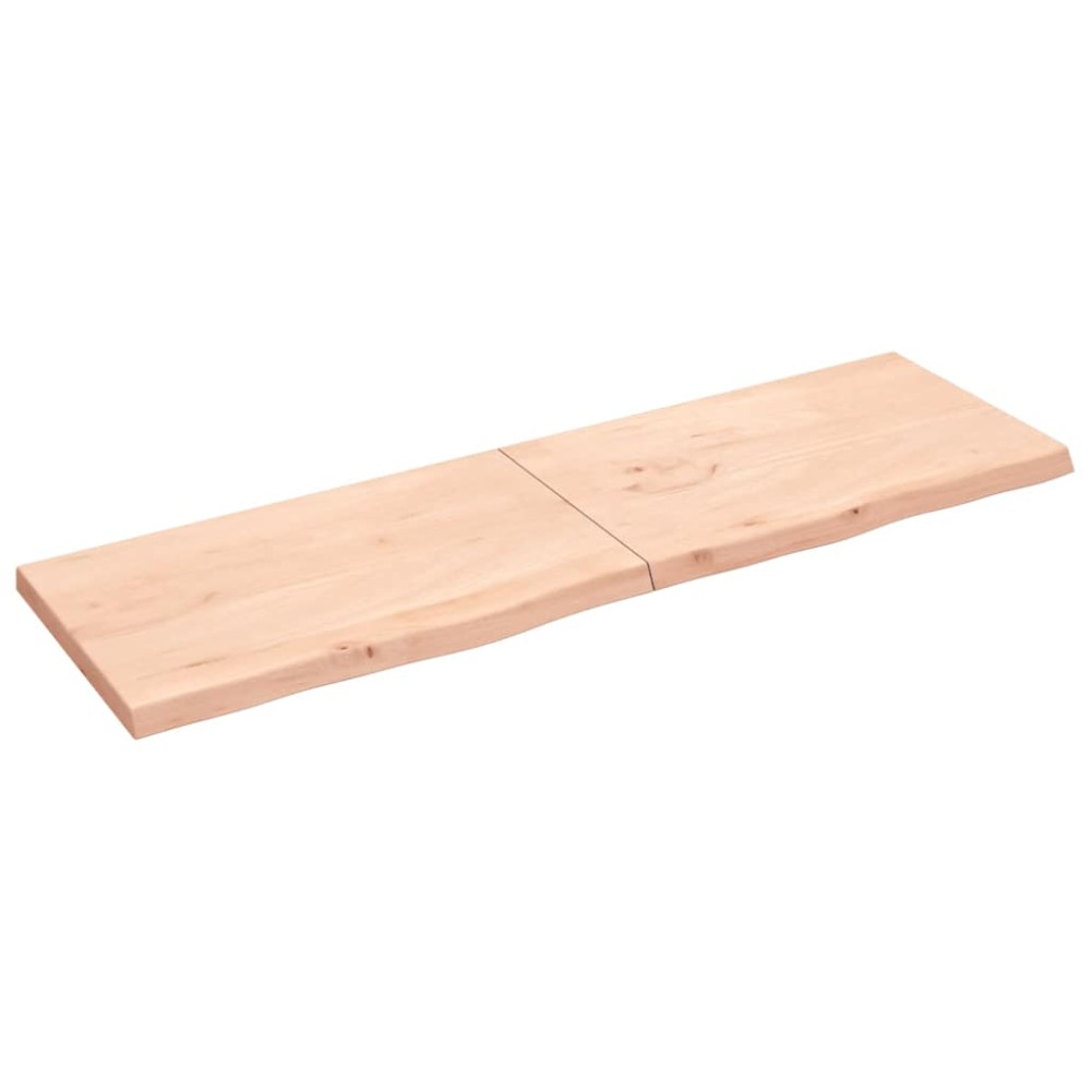 vidaXL Poliță de perete, 200x60x(2-6)cm, lemn masiv de stejar netratat