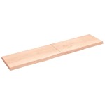 vidaXL Poliță de perete, 220x50x(2-6)cm, lemn masiv de stejar netratat