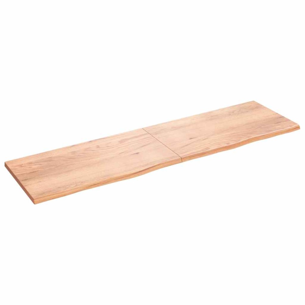 vidaXL Raft de perete maro deschis 220x60x(2-4) cm lemn stejar tratat