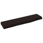 vidaXL Raft de perete maro închis 40x10x2 cm lemn masiv stejar tratat vidaXL Raft de perete maro închis 40x10x2 cm lemn masiv stejar tratat