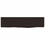 vidaXL Raft de perete maro închis 40x10x2 cm lemn masiv stejar tratat vidaXL Raft de perete maro închis 40x10x2 cm lemn masiv stejar tratat