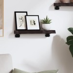 vidaXL Raft de perete maro închis 40x10x4 cm lemn masiv stejar tratat