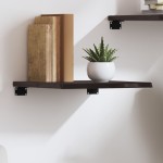 vidaXL Raft de perete maro închis 40x40x2 cm lemn masiv stejar tratat