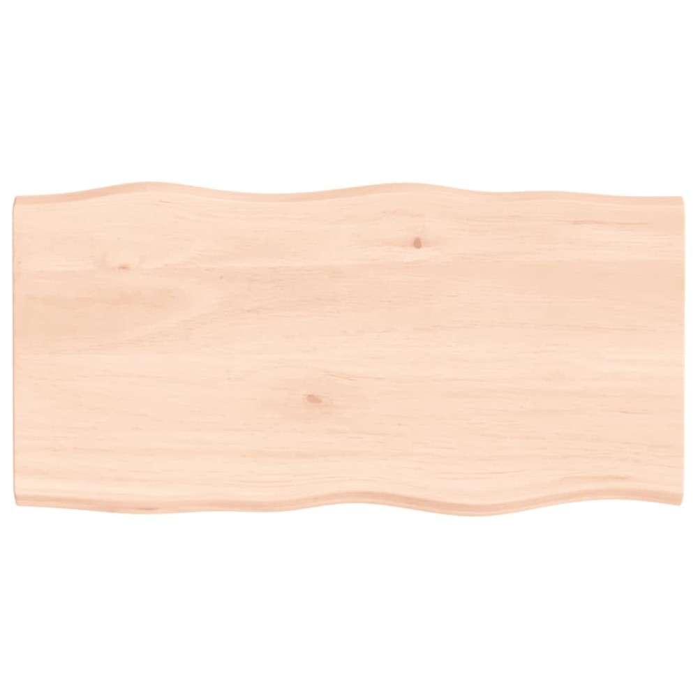 vidaXL Blat masă 100x50x2 cm stejar masiv netratat contur organic