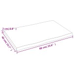 vidaXL Blat masă, 60x40x2 cm, maro, lemn stejar tratat contur organic