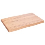 vidaXL Blat masă, 60x40x(2-4) cm, maro, lemn tratat contur organic vidaXL Blat masă, 60x40x(2-4) cm, maro, lemn tratat contur organic