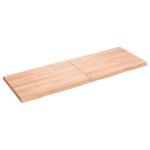 vidaXL Blat masă, 140x50x(2-4) cm, maro, lemn tratat contur organic vidaXL Blat masă, 140x50x(2-4) cm, maro, lemn tratat contur organic