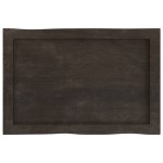 vidaXL Blat masă, 60x40x6 cm, gri, lemn stejar tratat contur organic