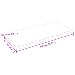 vidaXL Blat masă, 80x40x2 cm, maro, lemn stejar tratat contur organic