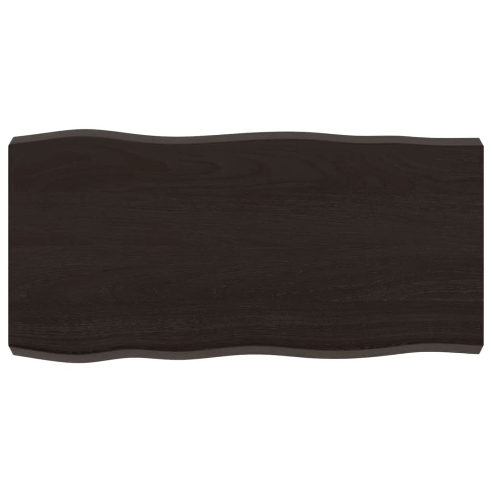 vidaXL Blat masă, 80x40x6 cm, gri, lemn stejar tratat contur organic