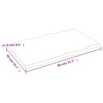vidaXL Blat masă, 80x50x2 cm, gri, lemn stejar tratat contur organic