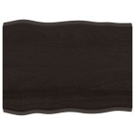 vidaXL Blat masă, 80x60x(2-4) cm, maro, lemn tratat contur organic vidaXL Blat masă, 80x60x(2-4) cm, maro, lemn tratat contur organic
