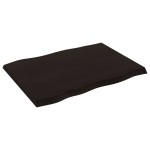 vidaXL Blat masă, 80x60x(2-4) cm, maro, lemn tratat contur organic vidaXL Blat masă, 80x60x(2-4) cm, maro, lemn tratat contur organic