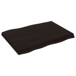 vidaXL Blat masă, 80x60x6 cm, gri, lemn stejar tratat contur organic
