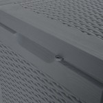 vidaXL Cutie de depozitare pentru grădină, gri, 90 L, PP ratan