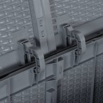 vidaXL Cutie de depozitare pentru grădină, gri, 180 L, PP ratan