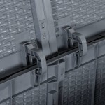 vidaXL Cutie de depozitare pentru grădină, gri, 270 L, PP ratan