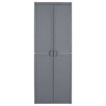 vidaXL Dulap de depozitare pentru grădină, gri, 65x45x172 cm, PP ratan