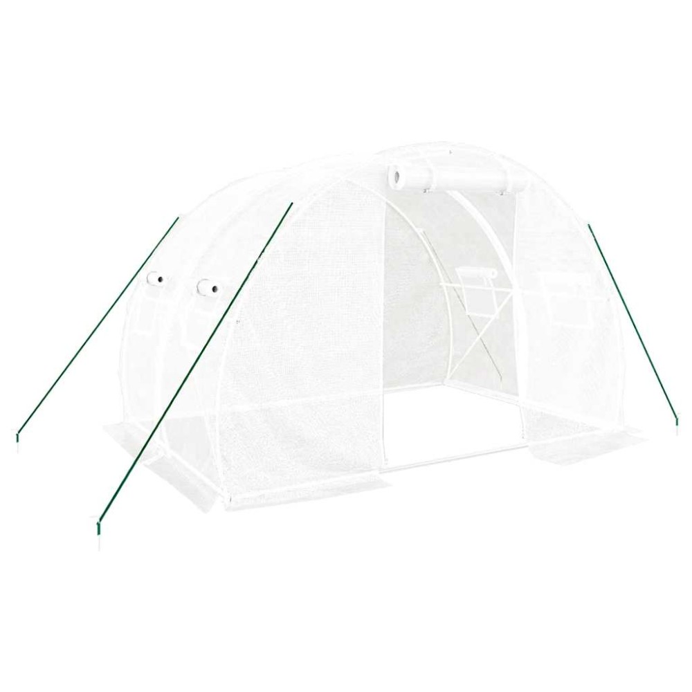 vidaXL Seră cu un cadru din oțel, alb, 6 m², 3x2x2 m