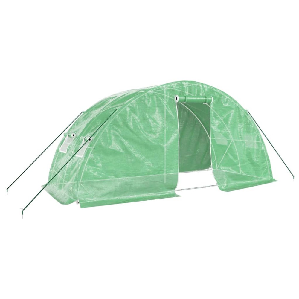 vidaXL Seră cu cadru din oțel, verde, 10 m², 5x2x2,3 m
