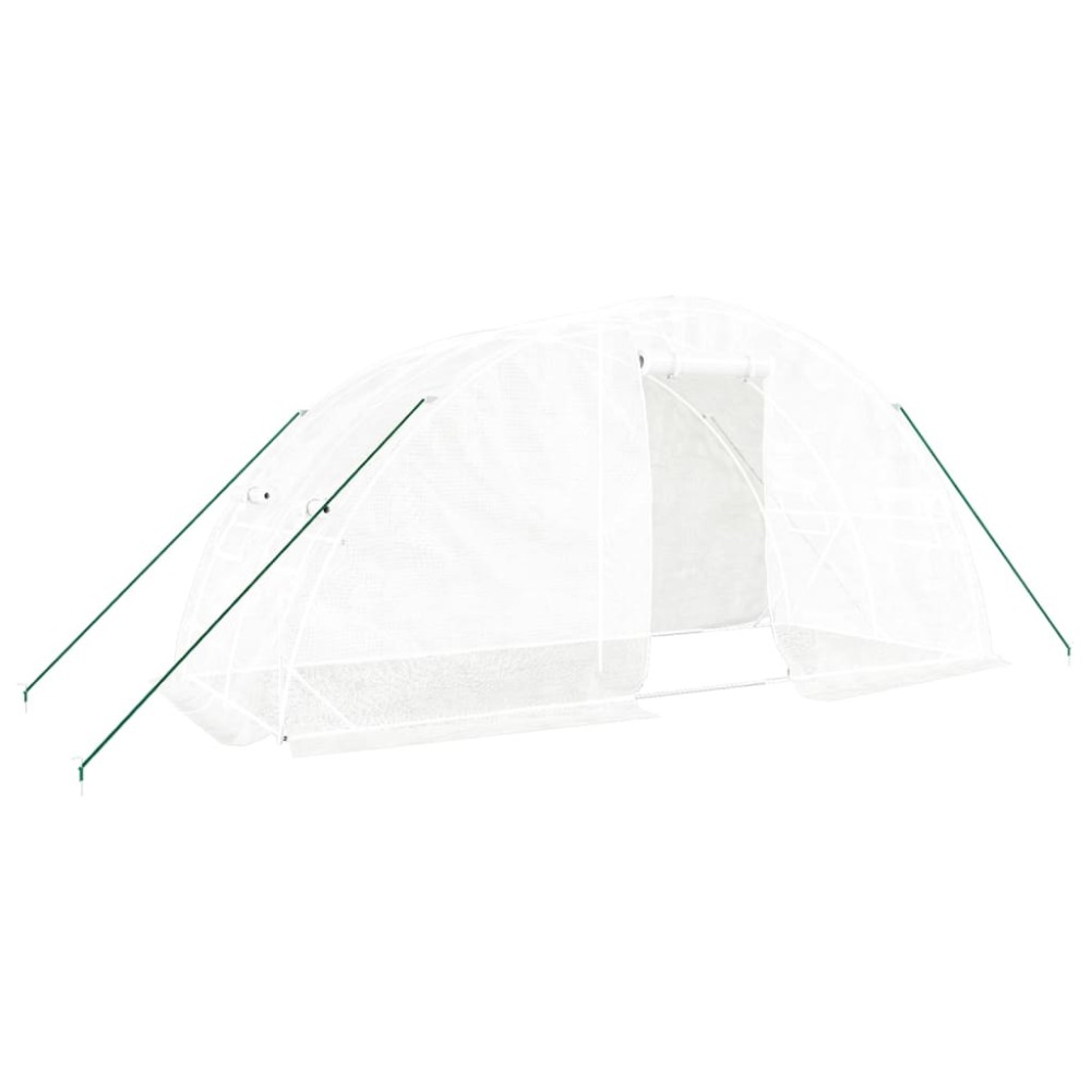 vidaXL Seră cu cadru din oțel, alb, 10 m², 5x2x2,3 m
