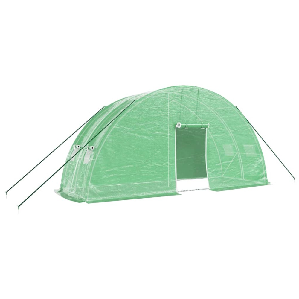 vidaXL Seră cu cadru din oțel, verde, 12 m², 6x2x2,85 m