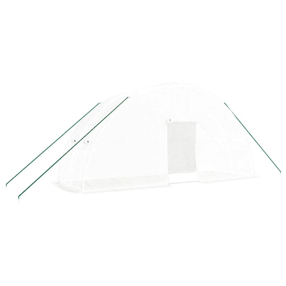vidaXL Seră cu cadru din oțel, alb, 12 m², 6x2x2,85 m