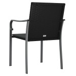 vidaXL Scaune de grădină cu perne 2 buc. negru 56x59x84 cm poliratan vidaXL Scaune de grădină cu perne 2 buc. negru 56x59x84 cm poliratan
