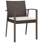vidaXL Scaune de grădină cu perne 2 buc. maro 56,5x57x83 cm poliratan vidaXL Scaune de grădină cu perne 2 buc. maro 56,5x57x83 cm poliratan