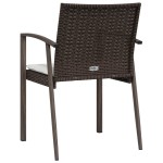 vidaXL Scaune de grădină cu perne 2 buc. maro 56,5x57x83 cm poliratan vidaXL Scaune de grădină cu perne 2 buc. maro 56,5x57x83 cm poliratan