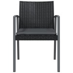 vidaXL Scaune de grădină cu perne 2 buc. negru 56,5x57x83 cm poliratan vidaXL Scaune de grădină cu perne 2 buc. negru 56,5x57x83 cm poliratan