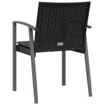 vidaXL Scaune de grădină cu perne 2 buc. negru 56,5x57x83 cm poliratan vidaXL Scaune de grădină cu perne 2 buc. negru 56,5x57x83 cm poliratan