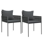 vidaXL Scaune de grădină cu perne 2 buc. negru 54x61x83 cm poliratan vidaXL Scaune de grădină cu perne 2 buc. negru 54x61x83 cm poliratan