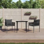vidaXL Scaune de grădină cu perne 2 buc. negru 54x61x83 cm poliratan vidaXL Scaune de grădină cu perne 2 buc. negru 54x61x83 cm poliratan