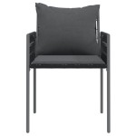 vidaXL Scaune de grădină cu perne 2 buc. negru 54x61x83 cm poliratan vidaXL Scaune de grădină cu perne 2 buc. negru 54x61x83 cm poliratan